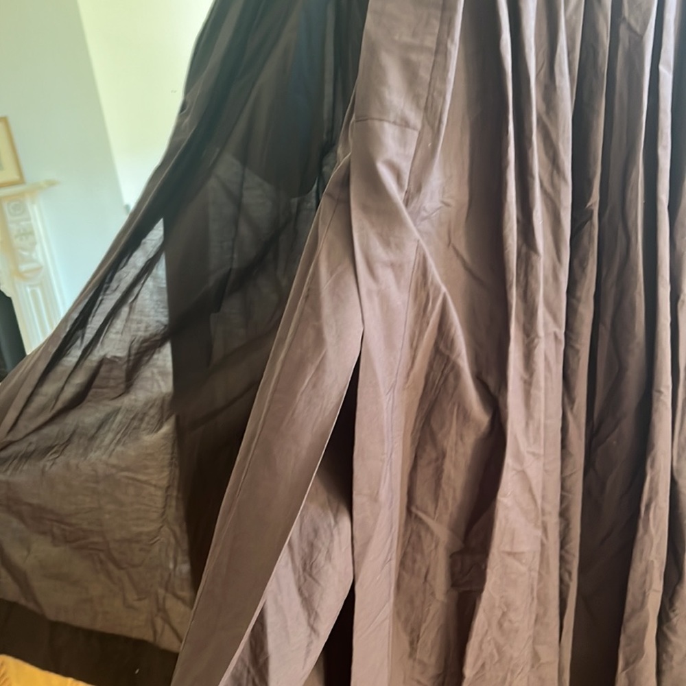 Matteau Gathered Brown Cotton Poplin Maxi Dress - Picture 15 of 15